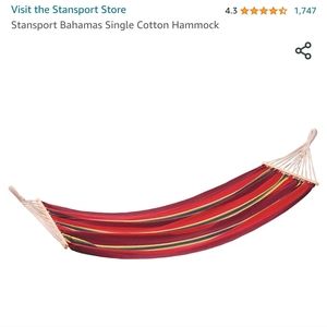 ❤ Stansport Cotton Hammock Red Yellow Green Blue Stripes
